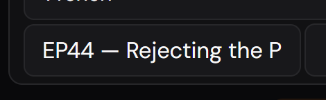 The project name field, in the top bar, filled in with the episode name.