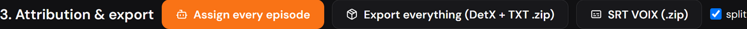 The Assign all episodes button, next to the series exports.
