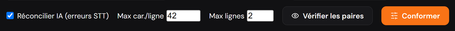 Les règles de formatage, la réconciliation et le bouton Conformer.
