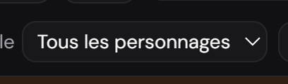 Le menu Rôle, ouvert sur la liste des personnages de l’épisode.
